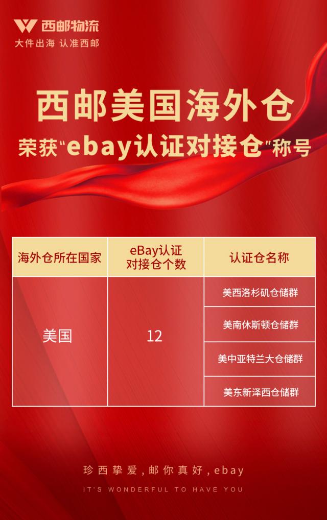 官宣：西邮物流美国海外仓正式成为eBay“认证对接仓”